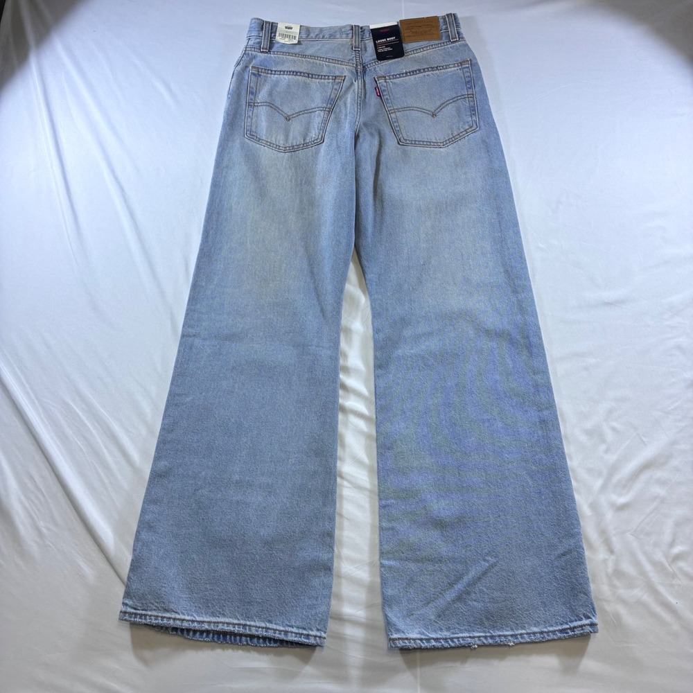 Levis Premium Loose Boot Jeans Light Wash Mid Rise Wide Leg 28x31 NEW - Picture 8 of 9